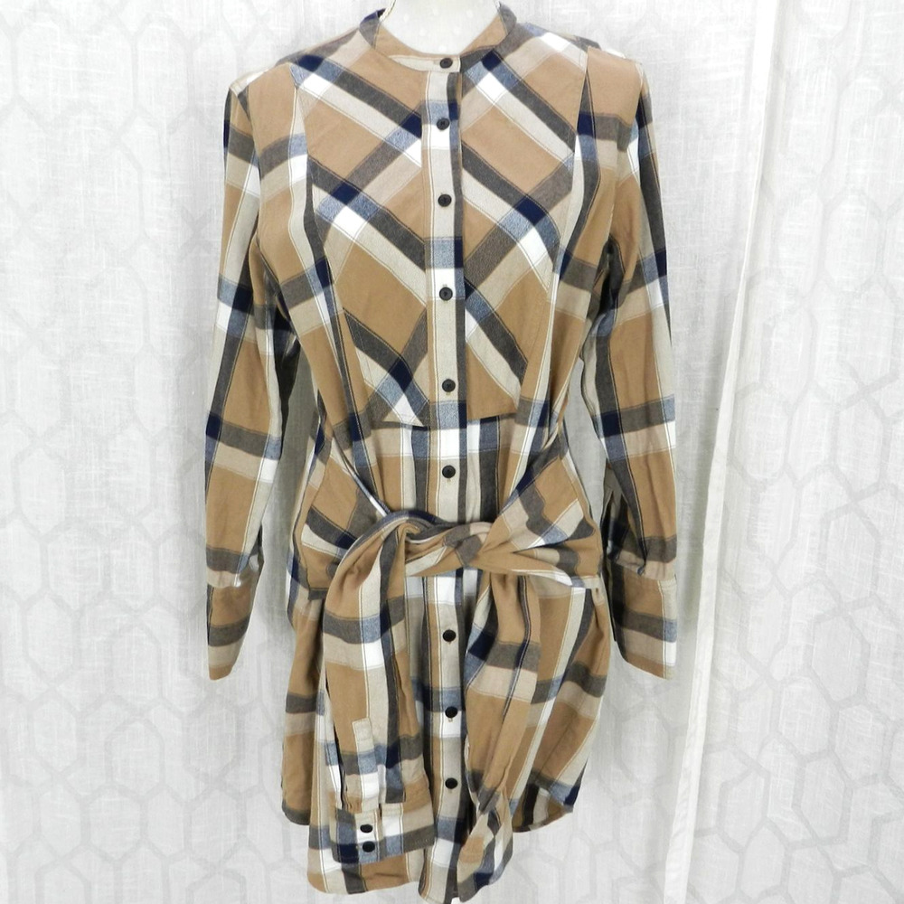 Derek Lam 10 Crosby Sz 8 Plaid Shirt Dress